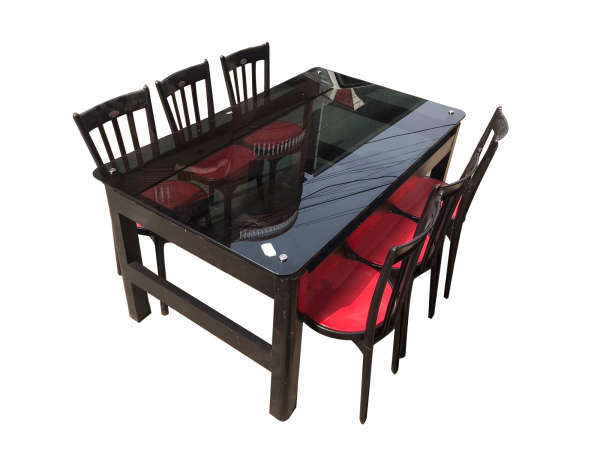 Temper Glass Dining Table With 6 Chairs Gharbanau Com