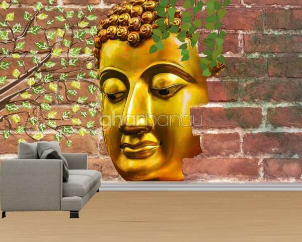 3D Buddha Wallpaper 005 Per Square Feet 